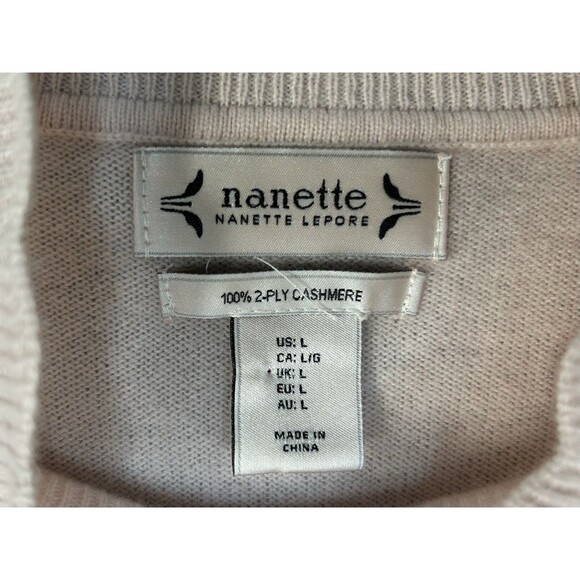 Nanette Lepore Pink 100% Cashmere Long Sleeve Sweater Soft 2 Ply Size Large - Picture 10 of 11